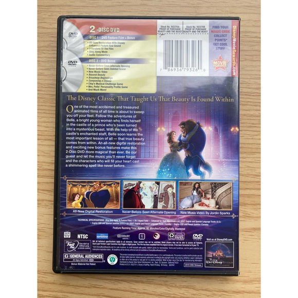 Disney Beauty and the Beast 2 Disc DVD - Picture 2 of 5
